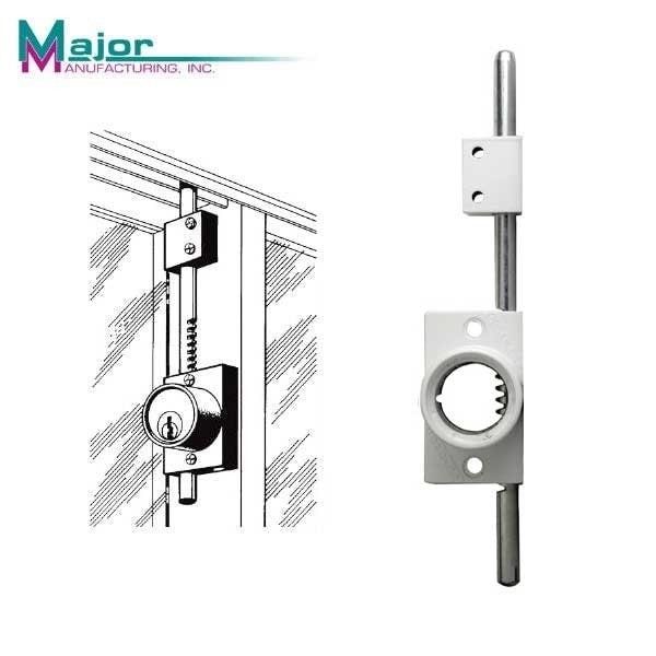 MajorThe Octopod - 9" Lock Bar - Less Cylinder - for Sliding Patio Doors and Windows In White Finish